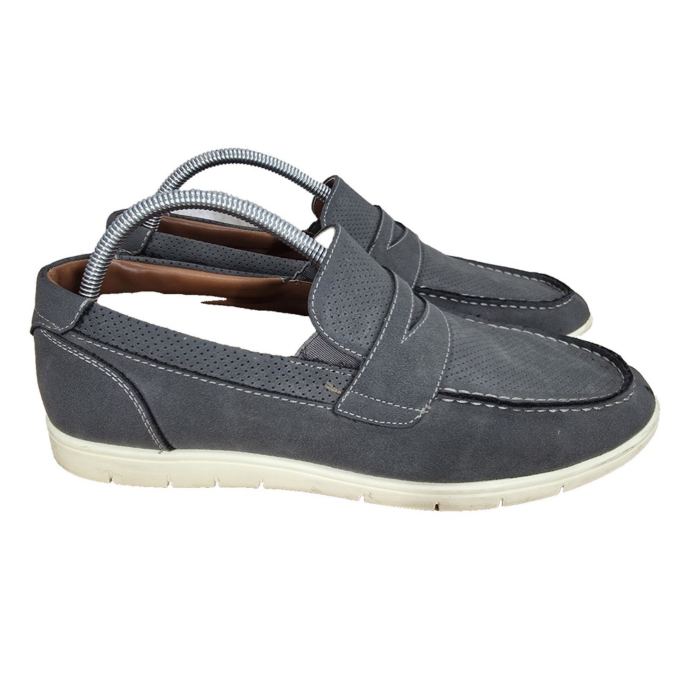 Nordstrom Rack Penny Loafers Mens 10‎ M Gray Slip On Sneakers Comfort Shoes